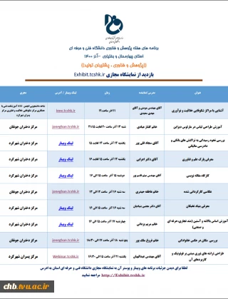 برنامه هفته پژوهش آذر 1400 دانشگاه فنی و حرفه ای استان