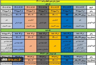 جدول انتخاب واحد نیمسال اول 1401 2