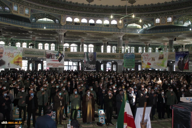 حضور ریاست دانشگاه فنی و حرفه ای استان به همراه روسای آموزشکده های استان ، جمعی از کارکنان ، اساتید و دانشجویان عزیز در مراسم دومین سالگرد شهادت حاج قاسم سلیمانی در مصلی بزرگ امام خمینی ره شهرکرد  2