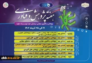 روزشمار هفته پژوهش

روزشمار هفته پژوهش و فناوری دانشگاه فنی و حرفه‌ای