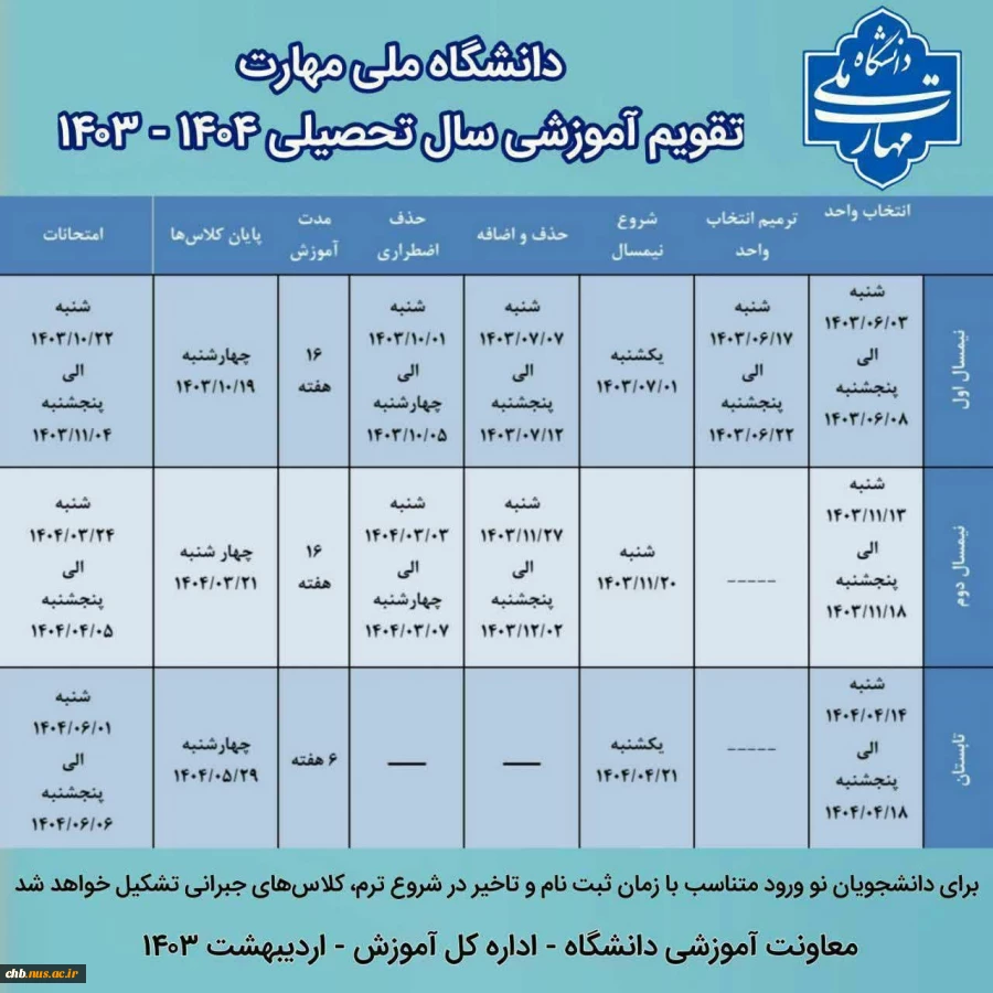 مهم - حضوری بودن کلاسهای درس مرکز تا پایان ترم 031 (19 دی 1403) 2